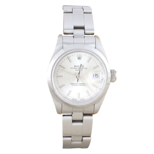 Rolex Lady Oyster Perpetual Date 26 69160 Stainless Steel – Silver Sunburst Dial