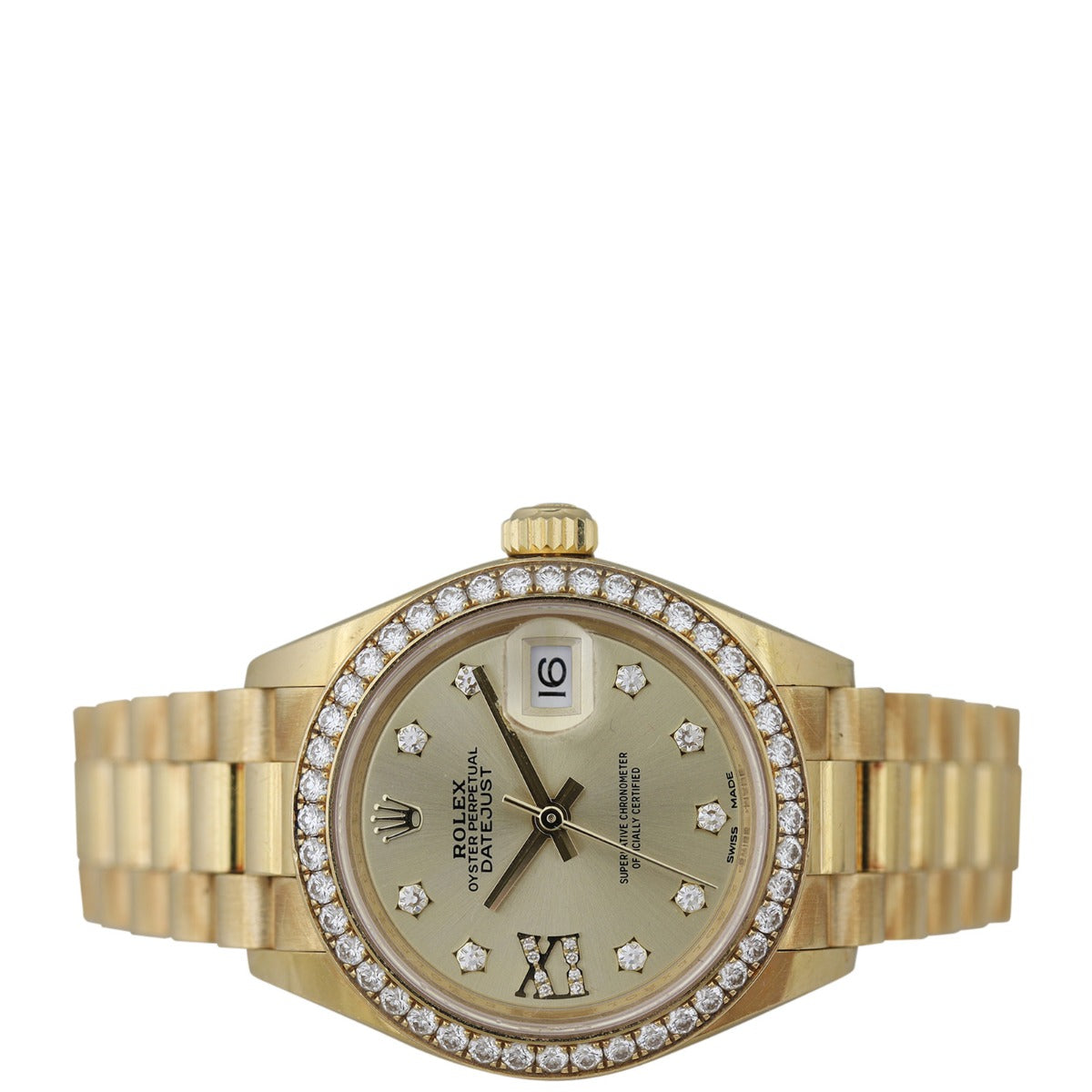 Rolex Oyster Perpetual Lady Datejust Diamond 28mm Watch - Image 3